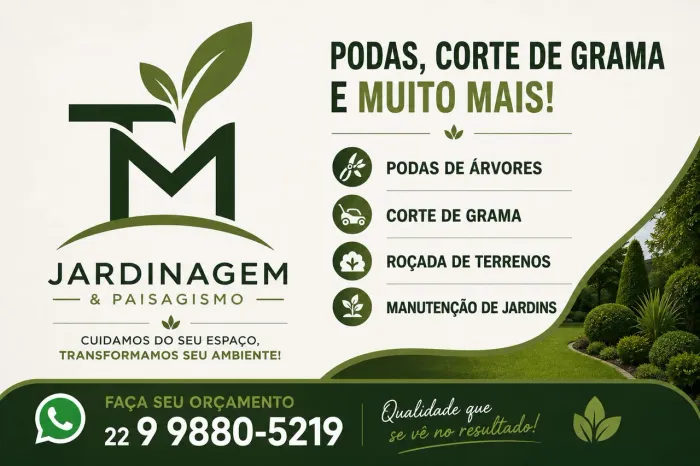 Jardineiro, roçadas e serviços em geral 