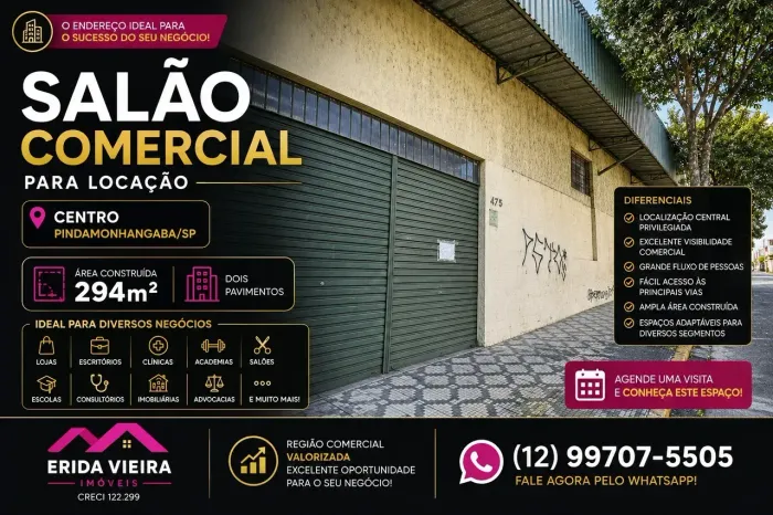 Salão Comercial no Centro Pindamonhangaba -SP