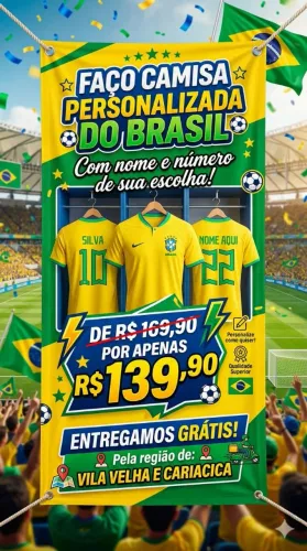 Camisa Do Brasil Personalizada