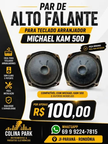 Par Alto falante Teclado Arranjador Michael Kam 500