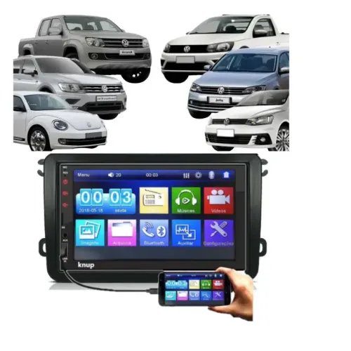 Central Multimídia com Moldura 2din 7 Polegadas para o Gol Voyage saveiro G7 G8 Amarok 