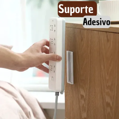Suporte Fixador Adesivo de Parede Multiuso para Extensões, Roteador e Modem _ CS452