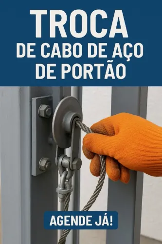 Troca de cabo de aço de portão