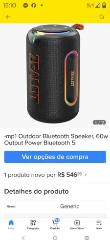 Caixa de som Zealot mp1 novo na caixa 