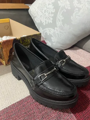 Mocassim Tratorado Preto Feminino Novo Sem Uso