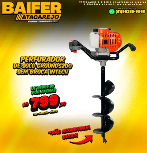 Perfurador de Solo Ground5200 Sem Broca Intech