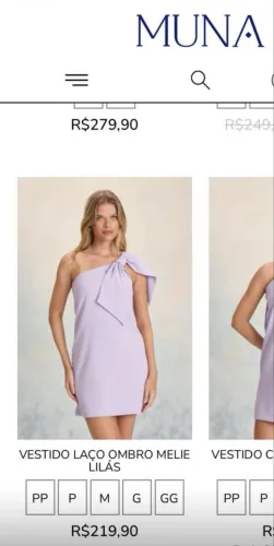Vestido de Festa Roxo (laço no ombro)