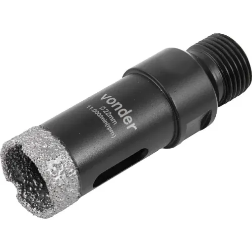 Serra copo diamantada, 22 mm, para esmerilhadeira, VONDER 