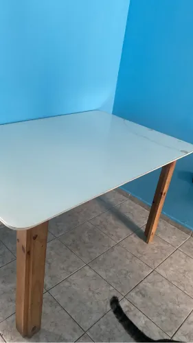 Mesa retangular de vidro 