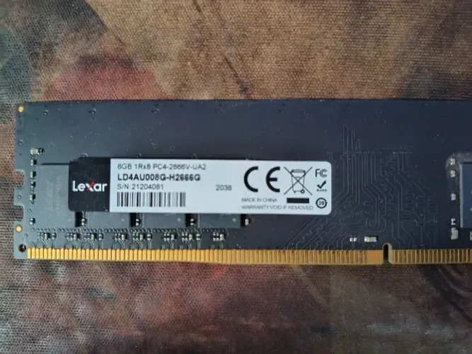 Memória Lexar 8Gb 2666MHz ddr4 cl19 usada
