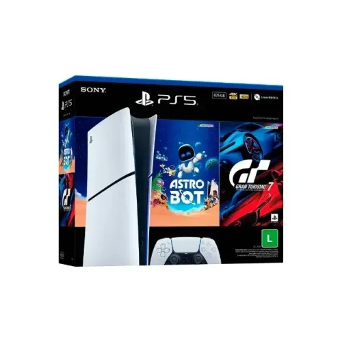 Playstation 5 Slim Digital + Astro Bot e GT5 [Lacrado com NF e 1 ano de garantia]