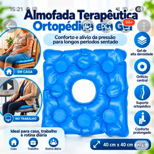 Almofada em gel com orifício