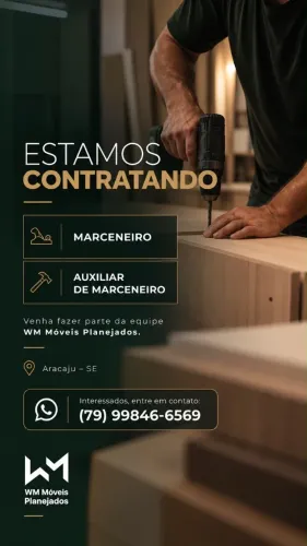 Contratação de marceneiro e ajudante