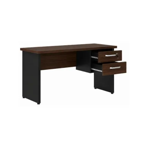 Mesa Para Escritório Com Gavetas Louro Preto Móvel Funcional E Organizado 25421