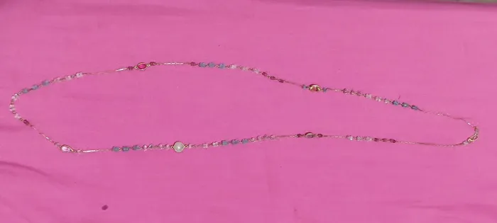 Cordão de Ouro 18k com Pedras Naturais