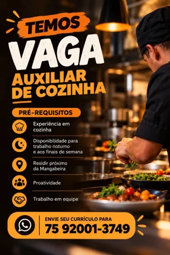 VAGA AUXILIAR DE COZINHA