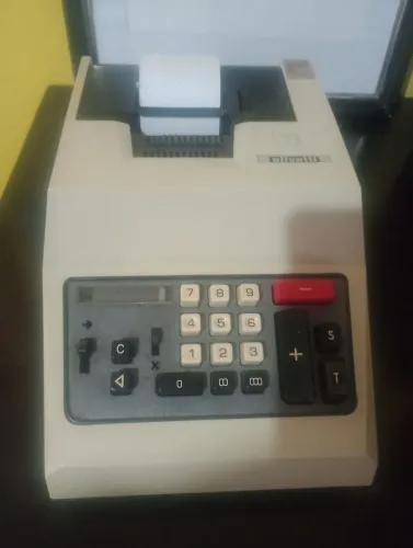 Calculadora Eletromecânica Vintage Olivetti - Funcionando | Com Impressão