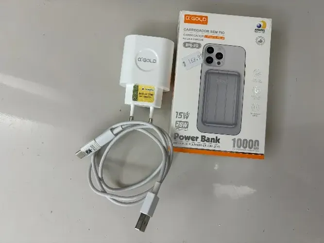 Power Bank 20W - 10.000 mAh, carregador sem fio BTE-20, pouco usado