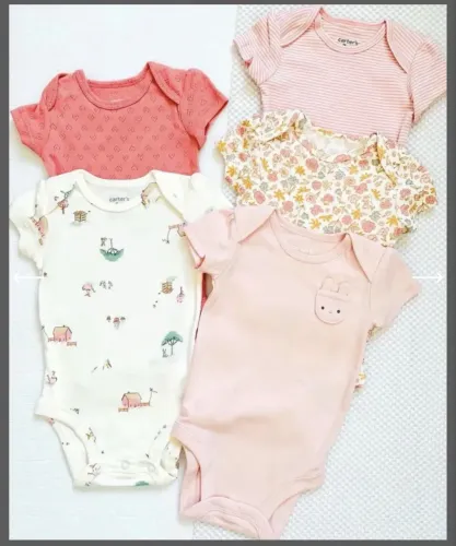 Kit body bebê Carters menina/menino manga curta 5 peças