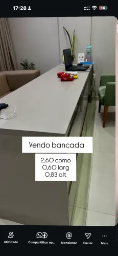Balcão de Recepção Planejado ? 2,60 x 0,60 x 0,83 m ? 4 gavetões espaçosos ? Excelente 