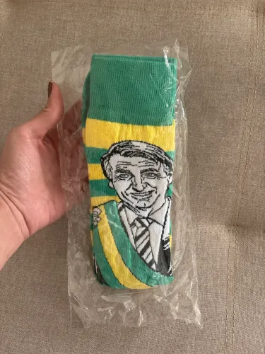 Meias Lupo - Estampa Bolsonaro e listras verde e amarelas - Edição Rara