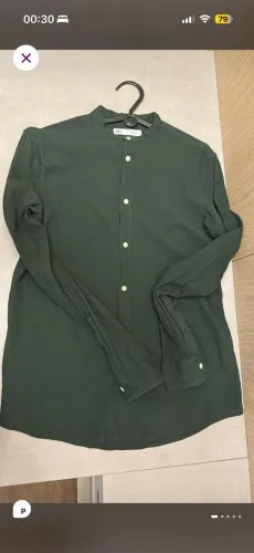 CAMISA LINHO CANELADO VERDE ZARA