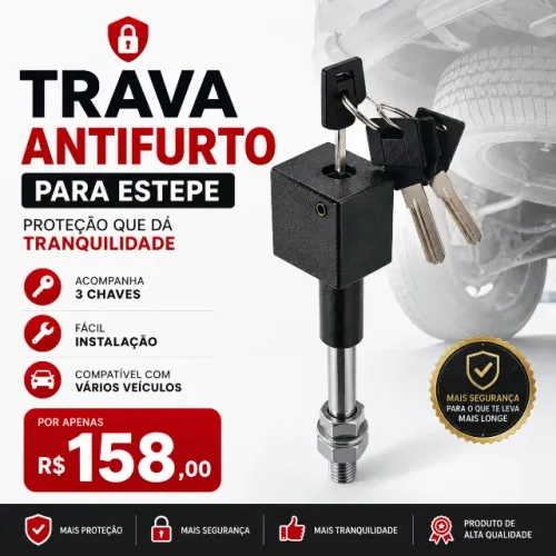 TRAVA / TRANCA ANTIFURTO PARA ESTEPE EXTERNO - Vários Veículos