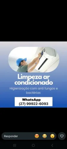 Manutenção e higienização em ar condicionado split.