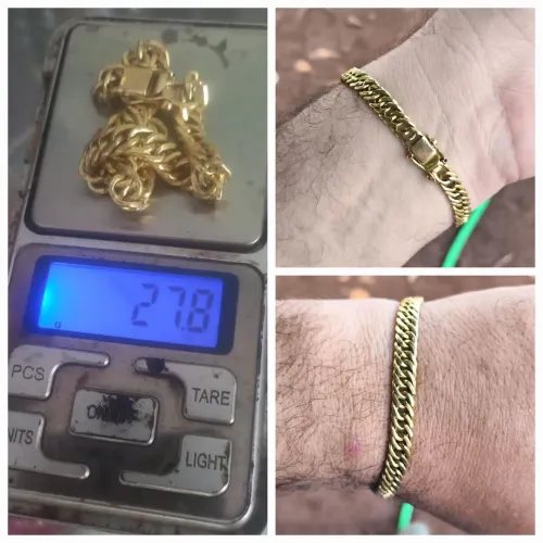 Pulseira de ouro maciça