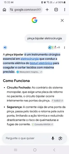 Pinça bipolar eletrocirurgica