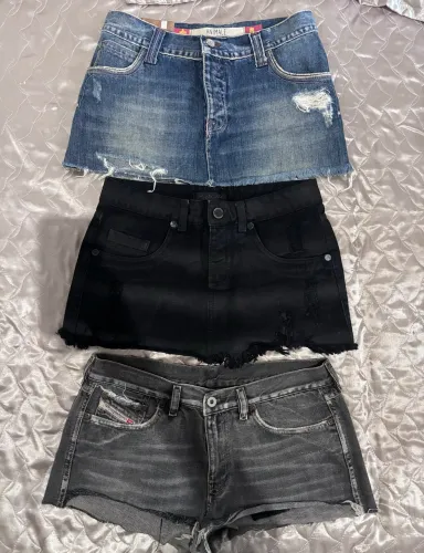 Lote shorts e saia super curto