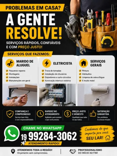 ? Marido de Aluguel e Eletricista | Reparos Residenciais em Geral