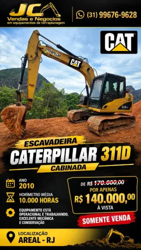 Escavadeira Caterpillar 311D cabinada
