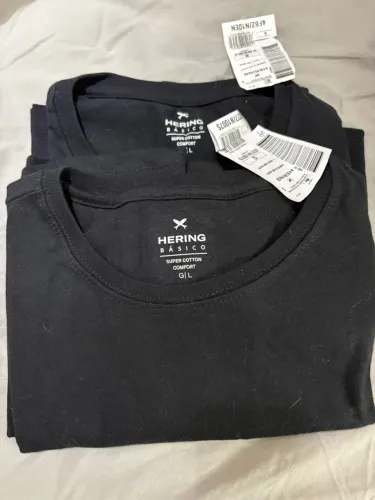 Combo 2 camisetas Hering Masculino G Preto Novas