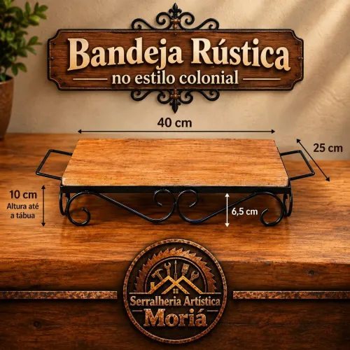 Bandeja Rústica no Estilo Colonial