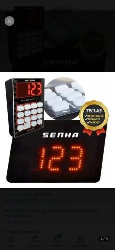Painel Eletrônico de Senhas Easy Senha com Teclado Sem Fio