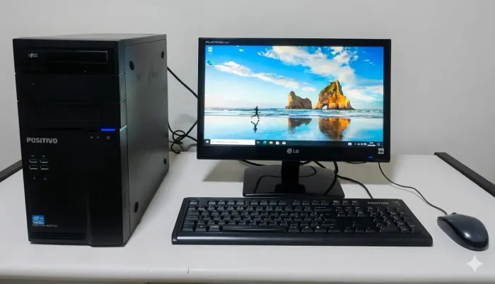Kit completo Positivo i5-3470 CPU 3.20GHz, 8Gb RAM e SSA-120 com monitor 19P LG