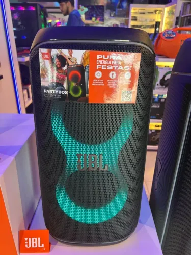 CAIXA AMP JBL PARTY BOX STAGE 120 R$2.209,00 A VISTA OU 12X DE R$193,84 NO CARTÃO 