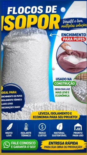 Enchimento para Puff - Flocos de Isopor 200L