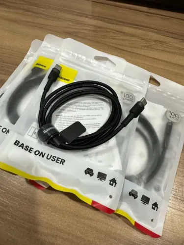 Cabo USB C P/ USB C Baseus Estilo Corda (Original e Lacrado)