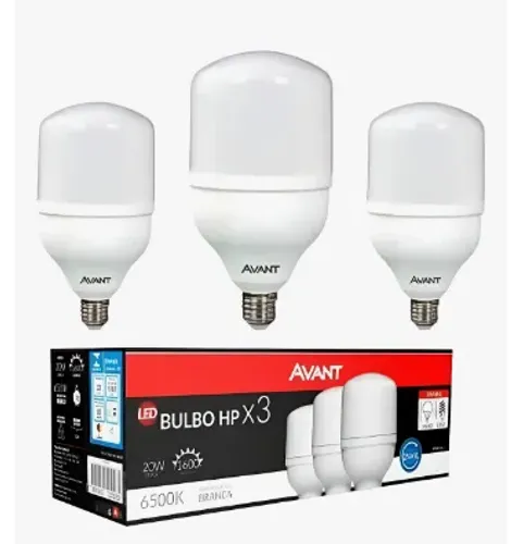 KIT C/03 LAMPADAS  LED BULBO E27 20W 6500K- AVANT