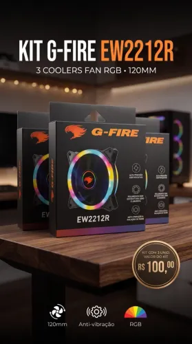 Kit 3 Fan Ventoinha G-Fire EW2212R