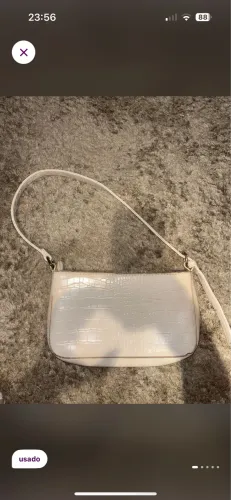 bolsa baguete vintage croco off-white