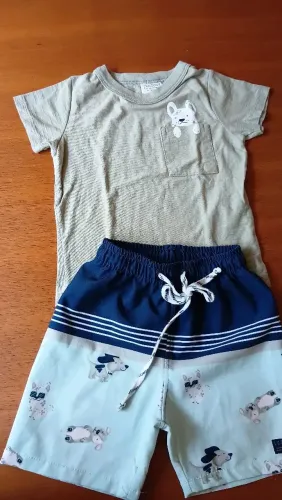 3 conjuntos de verão para menino tamanho 1 ano