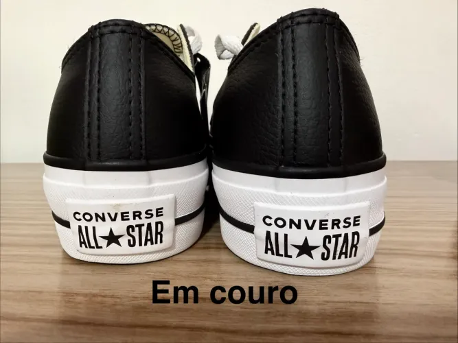Tênis All Star Chuck plataforma em COURO  ?tamanho 37 ?329,99