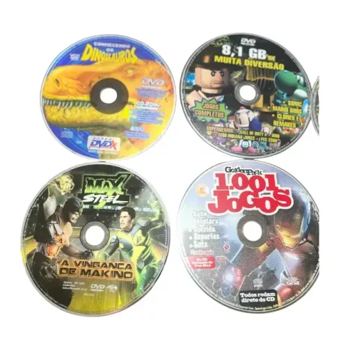 Kit Educacional e Diversão 6 CDs DVDs Jogos PC e Filmes Infantis