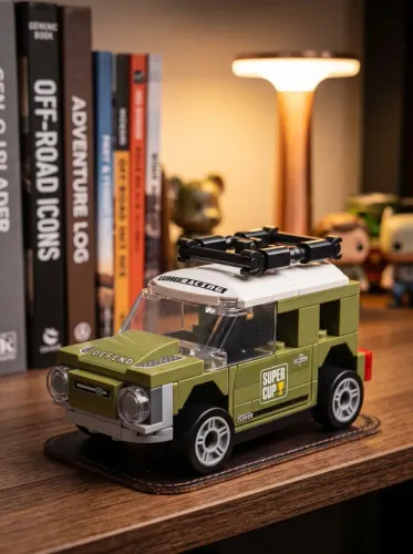Land Rover Defender 90 Clássico | Carrinho Blocos de Montar com Fricção 