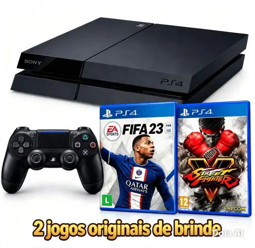 PlayStation 4 ? Com 2 Jogos Originais de Brinde!