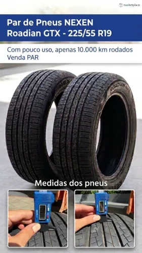 Par 2 Pneus Nexen Radian 225/55 R19 - 10 mil km - HAVAL
