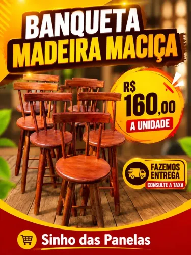 Banqueta madeira maciça R$160,00 fazemos entrega consulte a taxa